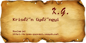 Krisán Gyöngyi névjegykártya