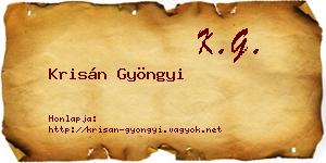 Krisán Gyöngyi névjegykártya
